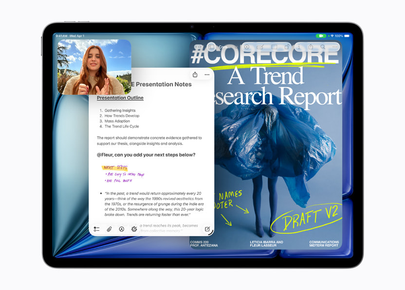 아이패드 에어 M4 멀티태스킹 공식 이미지